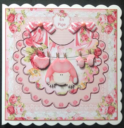 Beautiful Baby Girl Bib Card Front Kit by Gitte Jensen