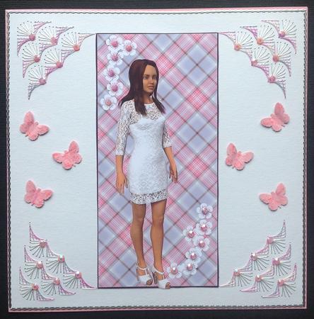 Plaid - Celebration Girl Pyramid Topper by Gitte Jensen