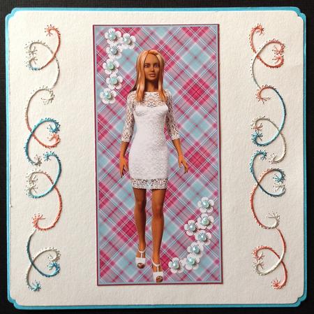 Plaid - Matching Pretty Rose Watercolour Pyramid Topper by Gitte Jensen
