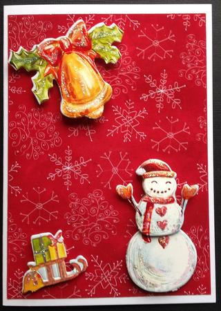 Christmas Snowflake Doodles Red Backing Paper by Gitte Jensen