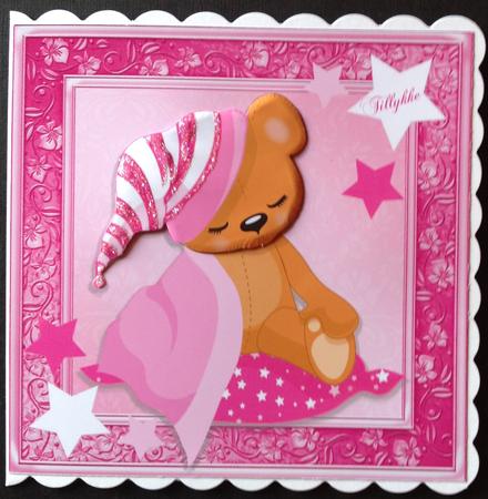 Gorgeous Sleepy Girl Bear 8x8 by Gitte Jensen