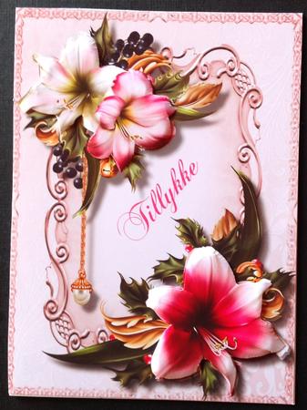 Beautiful Soft Pink Amaryllis and Berrys  by Gitte Jensen