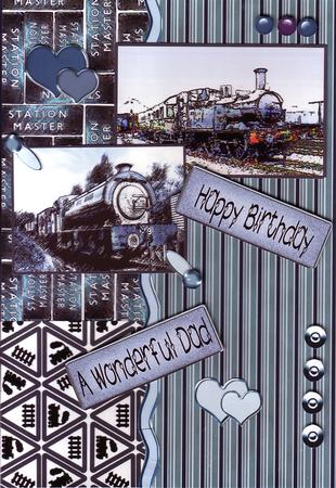 Trains Kit in Steel with Step by Step Decoupage by Glenis Entwistle