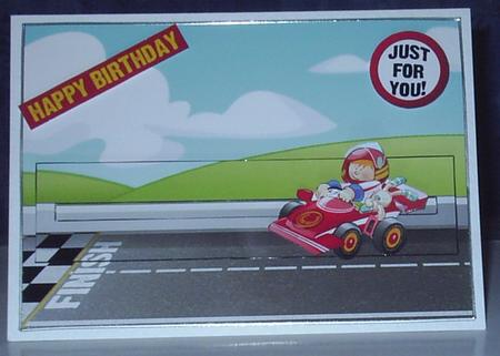 Red Racer Boy Slider by Glenis Entwistle