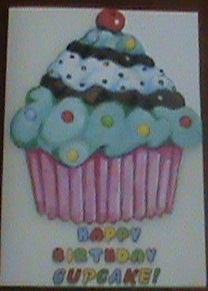 Happy Birthday Cupcake Cut Out & Fold Quick Card by Glennis Mitchell
