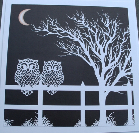 Owl Be Your Sweetheart - 8" x 8" Card Topper & Bookmark by Glennis Mitchell