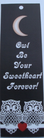 Owl Be Your Sweetheart - 8" x 8" Card Topper & Bookmark by Glennis Mitchell