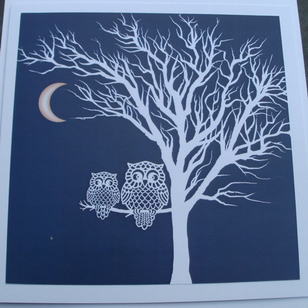 Owl Will Always Be Here - 8" x 8" Card Topper & Bookmark by Glennis Mitchell