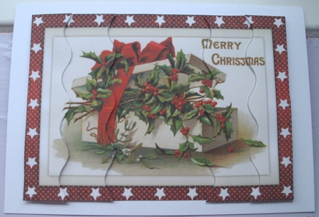 Christmas Gift Box with Holly Wavy Side Stacker by Glennis Mitchell