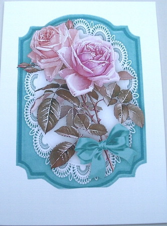 4 Lovely Roses Toppers on Lace  by Glennis Mitchell
