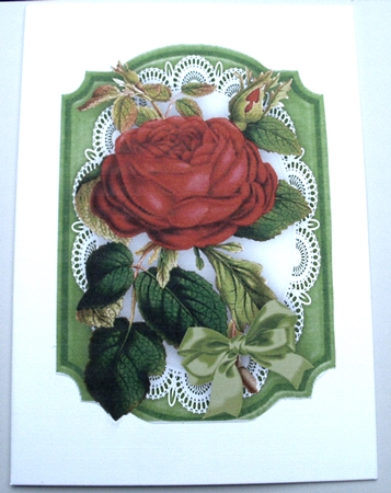 4 Lovely Roses Toppers on Lace  by Glennis Mitchell