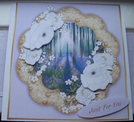 Beautiful White roses in a Scalloped gold Frame  by Glennis Mitchell