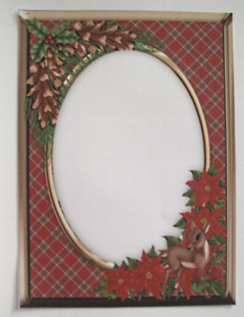 Christmas Village Church Red Aperture Card Topper by Glennis Mitchell