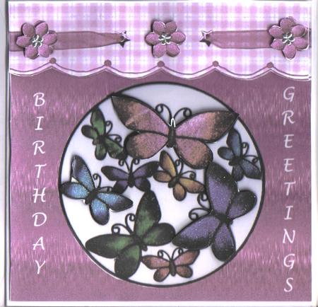 Butterfly & Flowers Birthday Greetings 3D Step by Step Card by Glennis Mitchell
