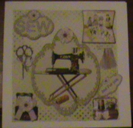 Vintage Sewing Room Card Topper & Decoupage by Glennis Mitchell
