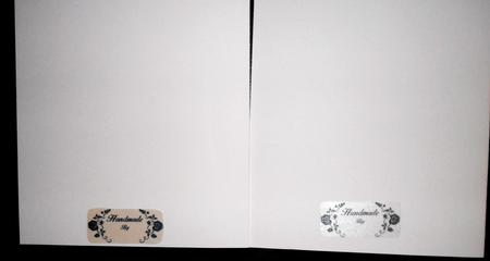 Labels Saying Handmade by in Black on White by Glenys Doyle