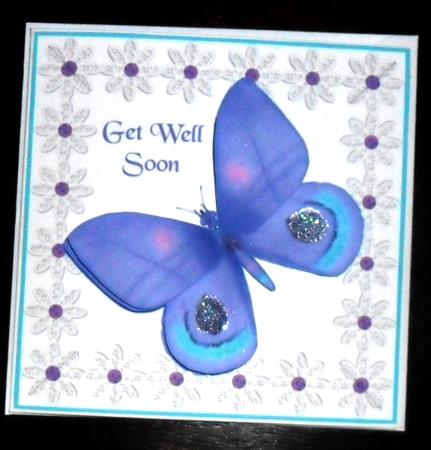Purple Butterfly Get Well Soon by Glenys Doyle