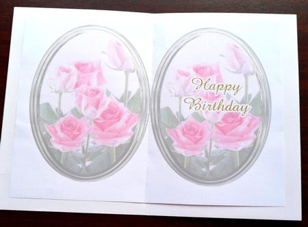Insert for Pyramid Sweet Roses Happy Birthday by Glenys Doyle