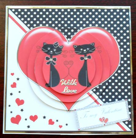 Kool Kats Purrfect Love Circle Pyramage Topper by Glenys Doyle