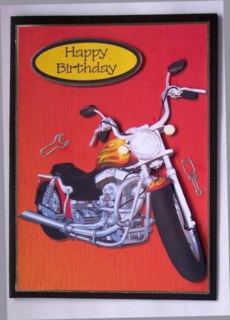 Easy Rider Decoupage Quick Card Front by Glenys Doyle