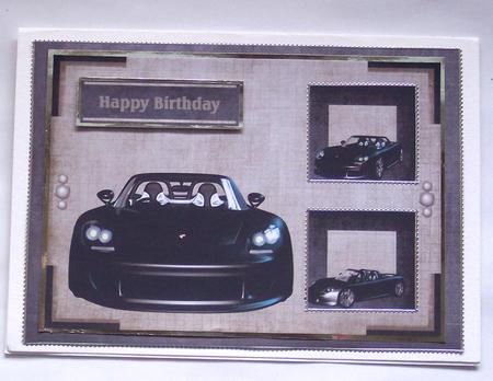 Black Car Male Birthday Card by Glenys Doyle