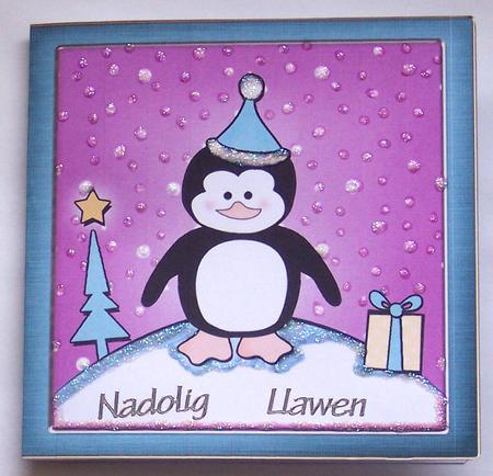 Cute Xmas Penguin Cut and Fold Card by Glenys Doyle