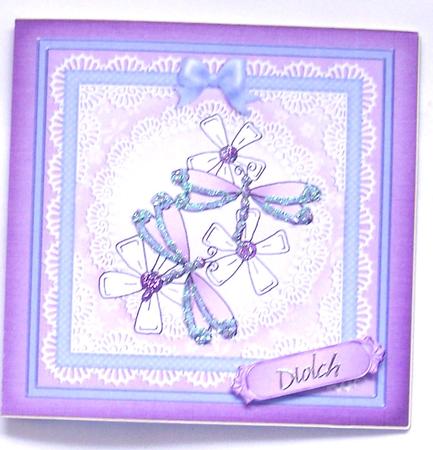 Dreamy Dragonfly Cut and Fold Quick Card by Glenys Doyle