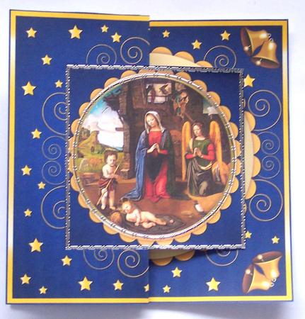 Nativity Fold Back in Blue by Glenys Doyle