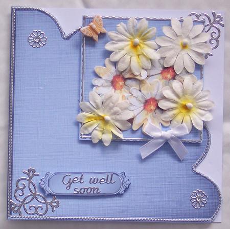 Square Cut and Fold Shell Corner Card Plain Card Base by Glenys Doyle