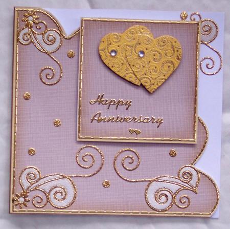 Cut and Fold Shell Corner Card Plain Card Base by Glenys Doyle