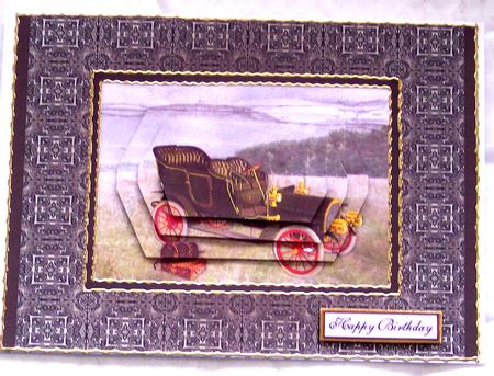 Vintage Car Card Front by Glenys Doyle