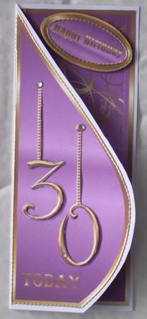 Lilac 30 Today Teardrop Card by Glenys Doyle