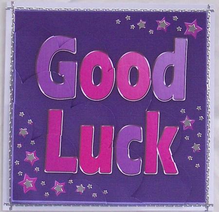 Good Luck Quick Card with Shell Edged Corner Side Stacker by Glenys Doyle
