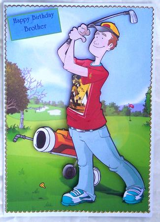 Golfer Dude Ii A4. by Glenys Doyle