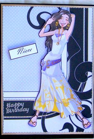 White and Gold Girl A4. by Glenys Doyle