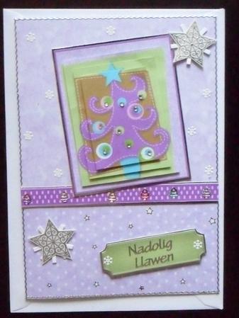 Purple Christmas Tree Pyramage by Glenys Doyle