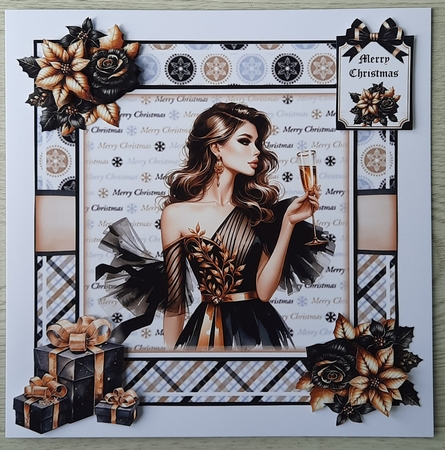 Black And Gold Christmas Mini Page Kit by Glynis Preston