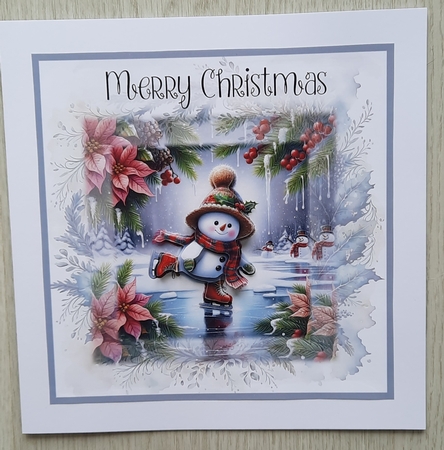 Skating Snowmen Reflections by Glynis Preston