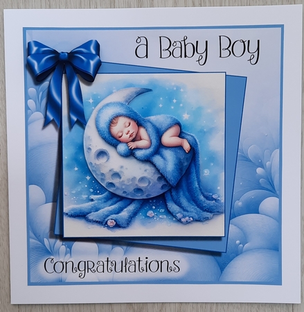 New Baby Boy Sky Cradle by Glynis Preston