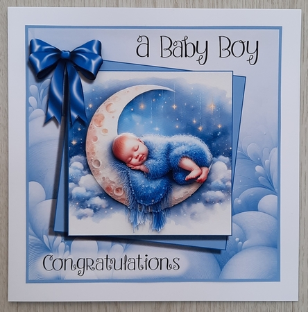 New Baby Boy Sky Cradle by Glynis Preston