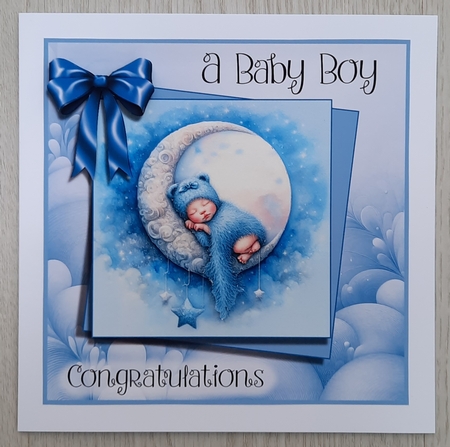 New Baby Boy Sky Cradle by Glynis Preston