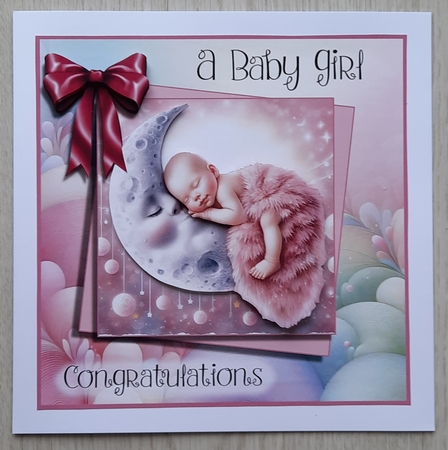 New Baby Girl Sky Cradle by Glynis Preston