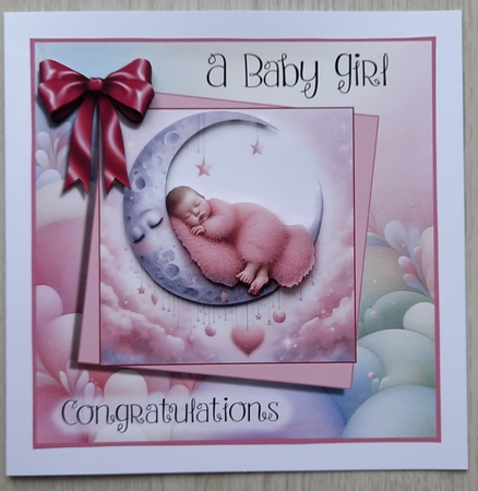 New Baby Girl Sky Cradle by Glynis Preston