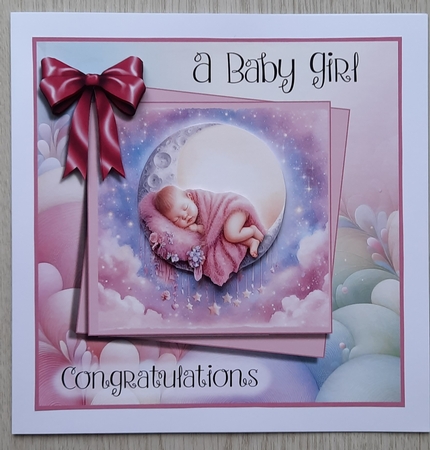 New Baby Girl Sky Cradle by Glynis Preston
