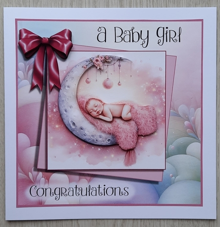 New Baby Girl Sky Cradle by Glynis Preston