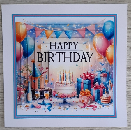 Happy Birthday 5x5 Topper Pyramid by Glynis Preston