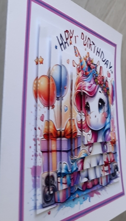 Happy Birthday Unicorn Pyramid 2 by Glynis Preston
