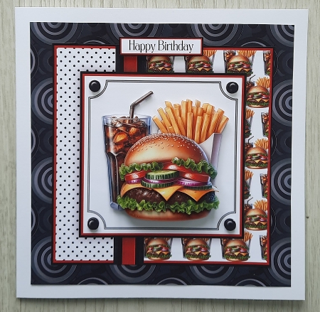 Burger Coca Cola and Fries 6x6 inch by Glynis Preston