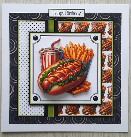 Hotdog and Fries 6x6 inch by Glynis Preston