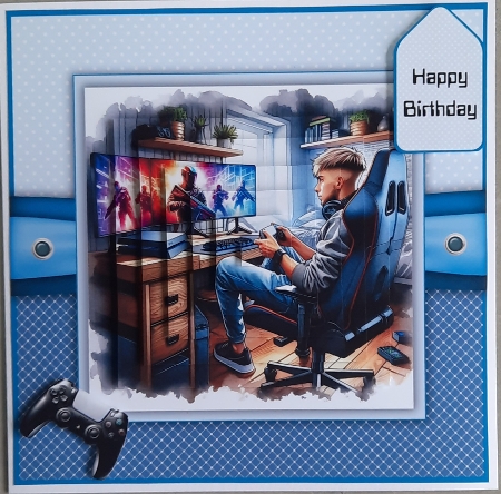 The Gamer - 8x8 Card Fronts by Glynis Preston